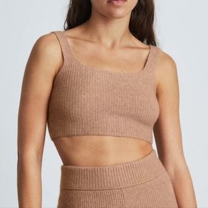 Everlane Cozy Stretch Crop Tank Yak Wool Blend Size L